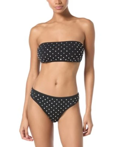 Michael Michael Kors Womens Studded Bandeau Top Studded High Leg Bikini Bottom