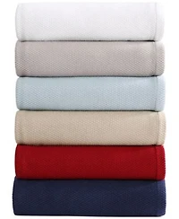 Tommy Hilfiger Solid Cotton Pique Blanket