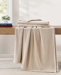 Tommy Hilfiger Solid Cotton Pique Blanket