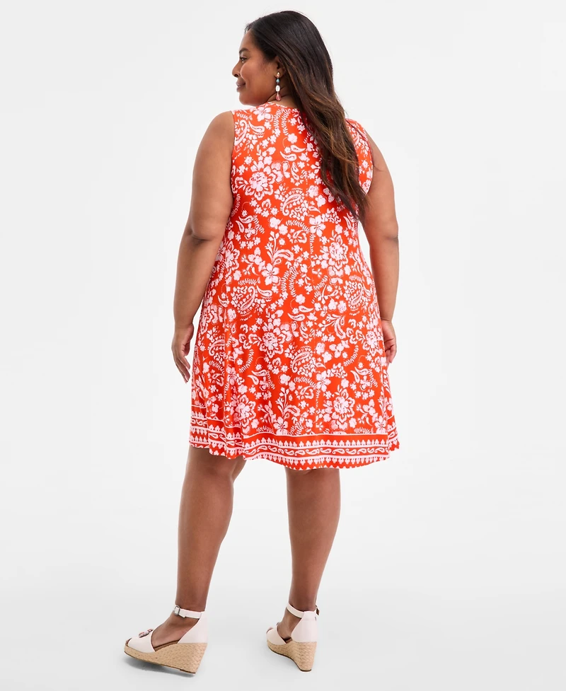 Style & Co Plus Printed Sleeveless Dress, Exclusively at Macy's