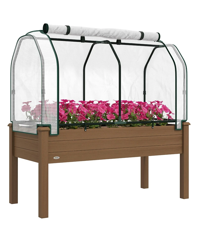 Outsunny 48 x 22 x 46 inch Raised Garden Bed w/ Pe Cover,