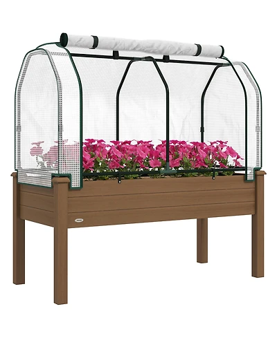 Outsunny 48 x 22 x 46 inch Raised Garden Bed w/ Pe Cover,