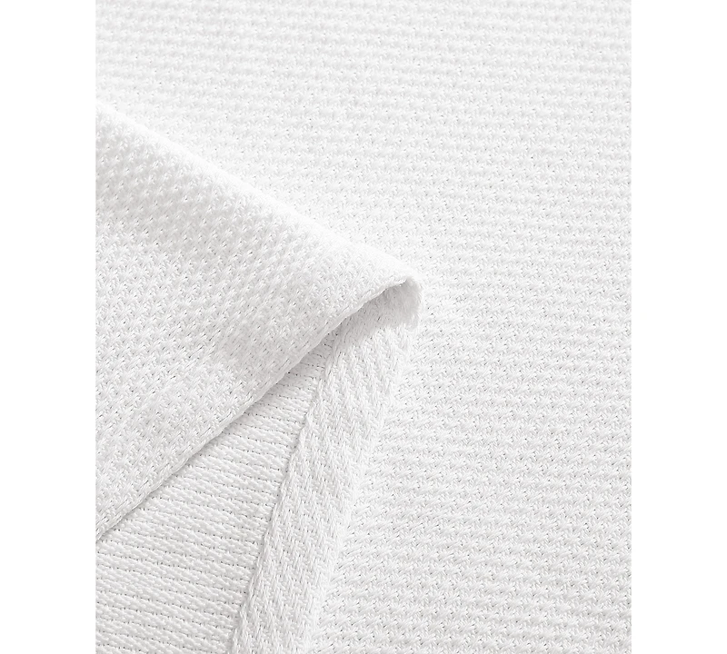Tommy Hilfiger Solid Cotton Pique Blanket, Full/Queen