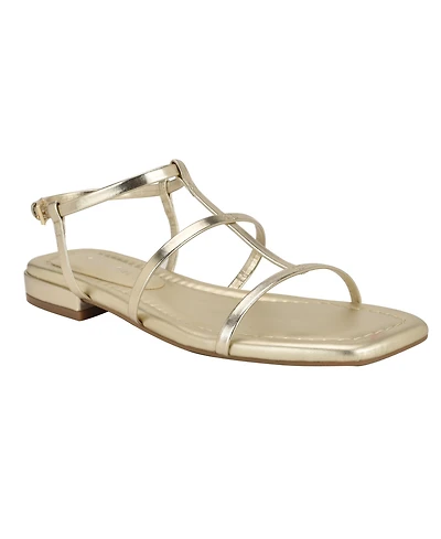 Calvin Klein Women's Sallia Strappy Caged Flat Sandals