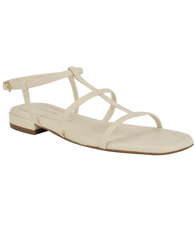 Calvin Klein Women's Sallia Strappy Caged Flat Sandals