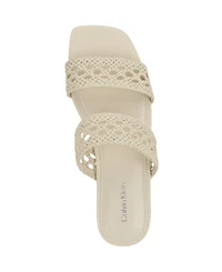 Calvin Klein Women's Florency Woven Slip-On Flat Sandals