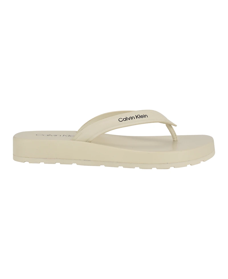 Calvin Klein Women's Waves Flat Thong Sandals