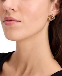kate spade new york Gold-Tone Spade Flower Lace Stud Earrings