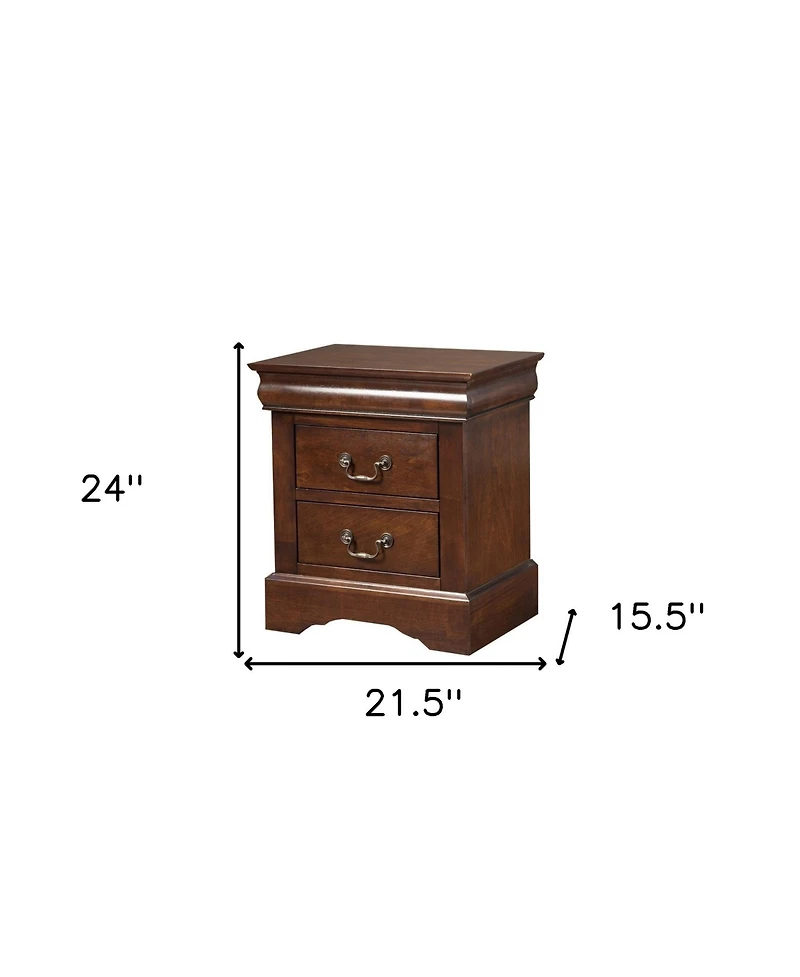 Space-Saving Solid Wood 2-Drawer Nightstand for Small Spaces