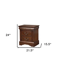 Space-Saving Solid Wood 2-Drawer Nightstand for Small Spaces
