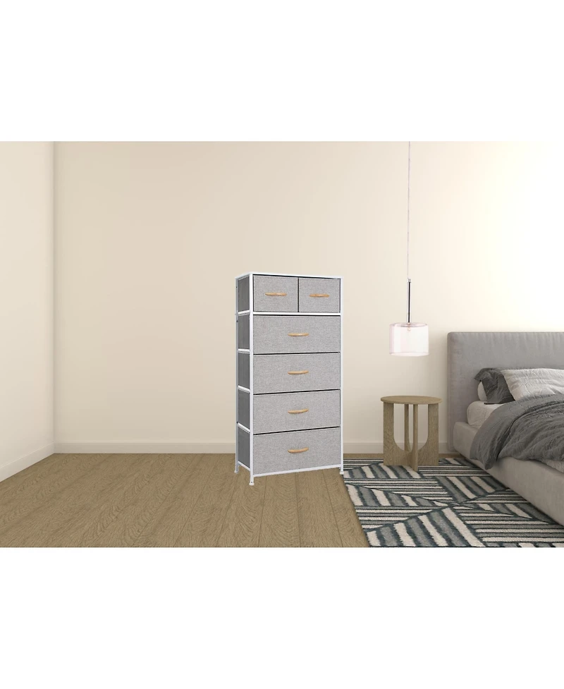Steel and Fabric 6-Drawer Combo Dresser – Functional Storage