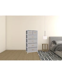 Steel and Fabric 6-Drawer Combo Dresser – Functional Storage