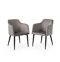 Set of Two Fabric Upholstered Arm Chairs – Versatile and Stylish