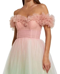 Mac Duggal Women's Off The Shoulder Ombre Tulle Ballgown