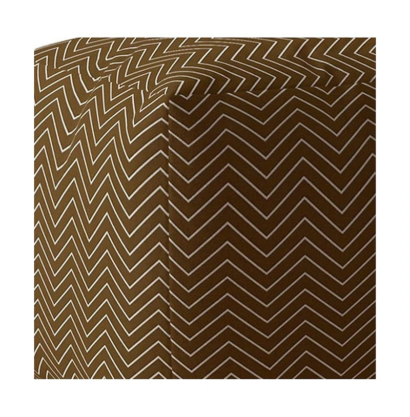 Chevron Pattern Cotton Pouf Ottoman – Cozy Accent
