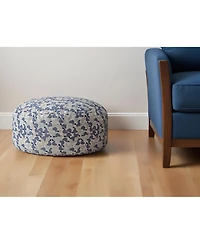 Modern Cotton Round Turtle Pouf Ottoman for Lounge and Relaxation