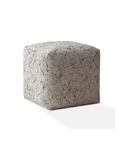 Cotton Abstract Pouf Cover for Living Room and Bedroom Decor