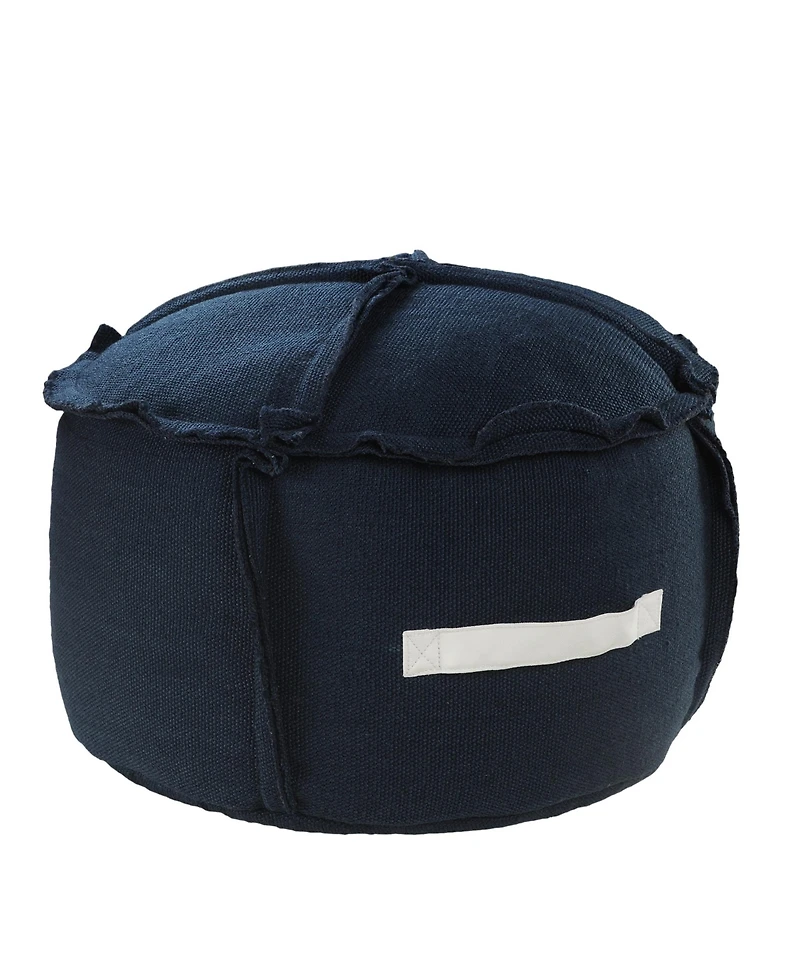 Round Patchwork Pouf Ottoman for Indoor and Outdoor Seating