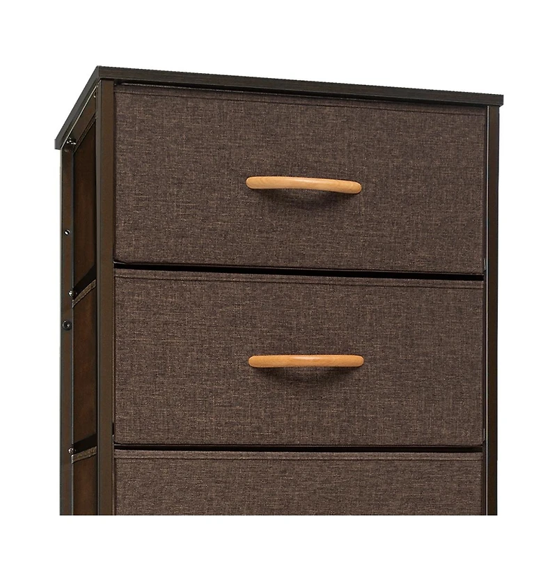 Steel and Fabric Six-Drawer Chest for Bedroom Closet and Home Storage