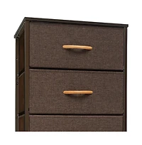 Steel and Fabric Six-Drawer Chest for Bedroom Closet and Home Storage