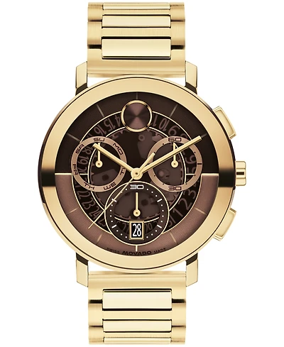 Movado Men's Bold Evolution 2.0 Swiss Quartz Chrono Ionic Plated Light Gold Steel Watch, 42mm