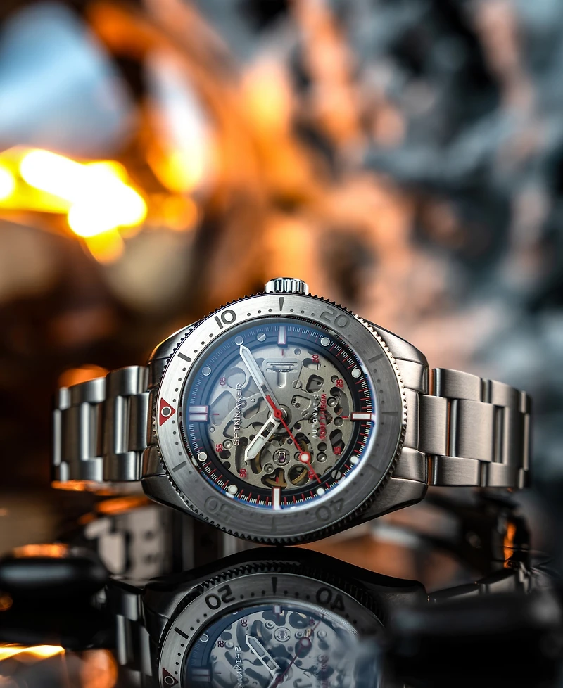 Spinnaker Men's Croft 42 Skeleton Automatic Solid Stainless Steel Bracelet Watch