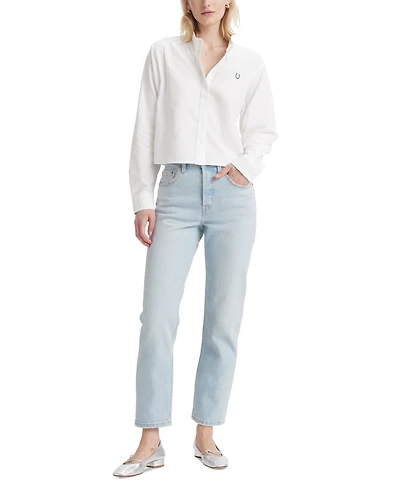 Levi's 501 Cropped Straight-Leg High Rise Jeans