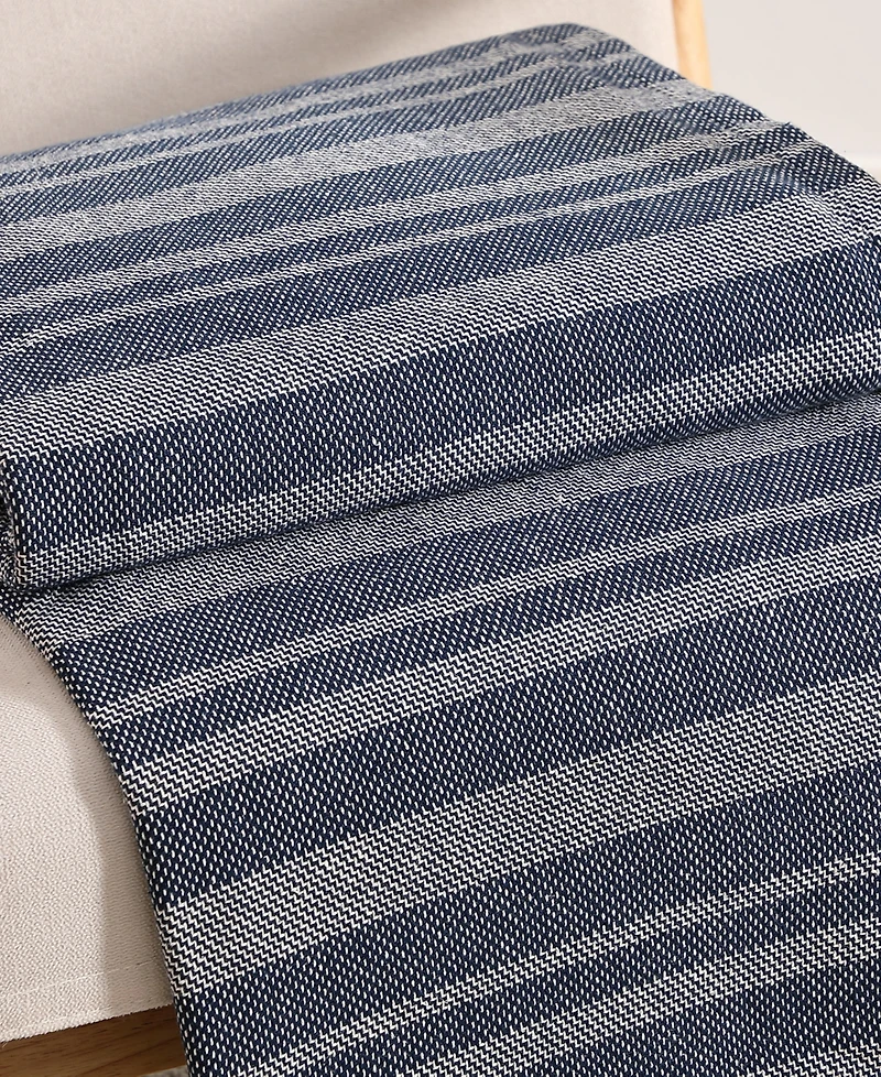 Tommy Hilfiger Harbor Stripe Cotton Yarn Dyed Blanket