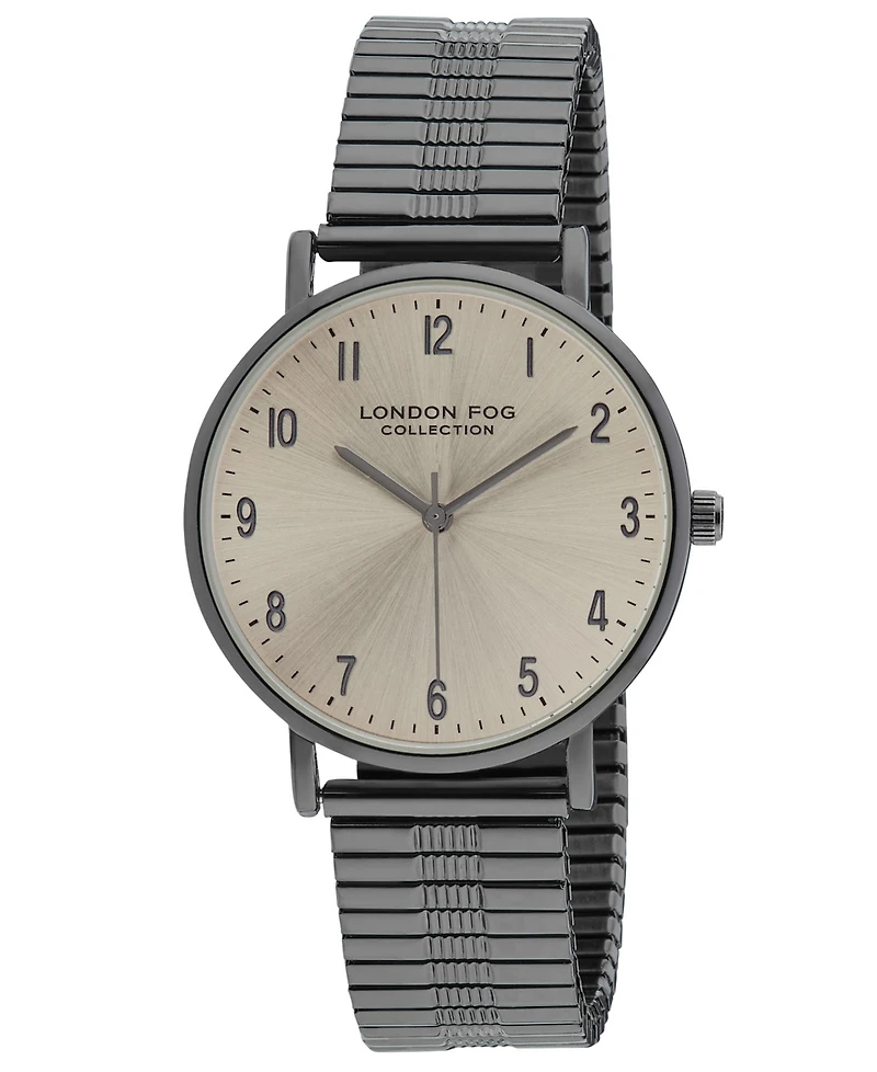 London Fog Unisex Baldwin Black Link Alloy Watch, 37mm