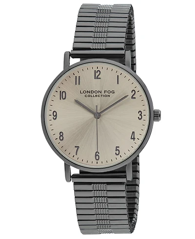 London Fog Unisex Baldwin Black Link Alloy Watch, 37mm