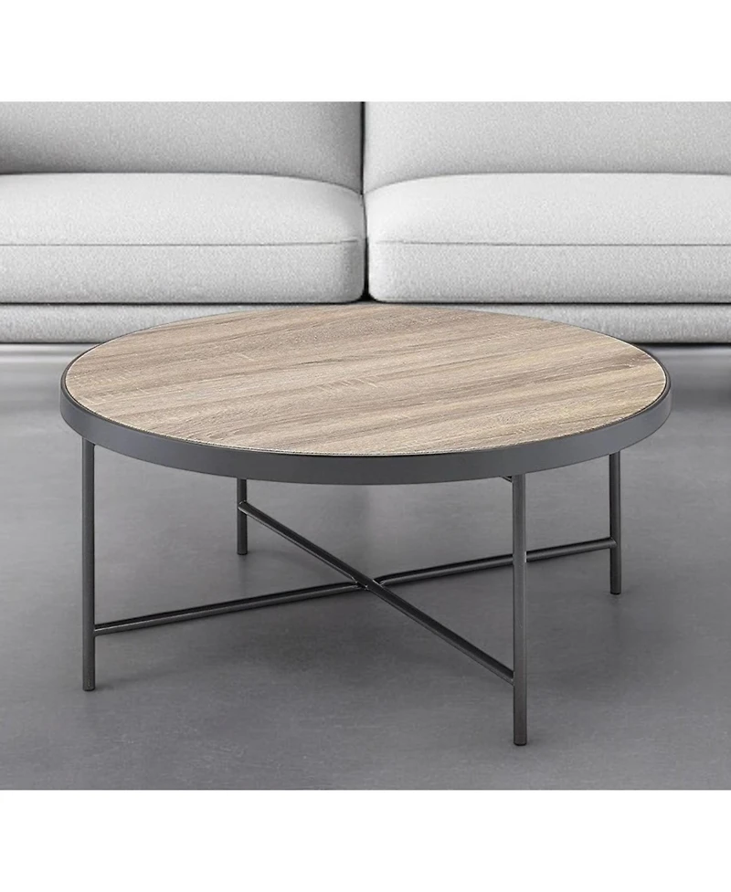 Industrial Round Coffee Table – Solid Iron Construction