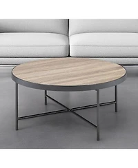 Industrial Round Coffee Table – Solid Iron Construction