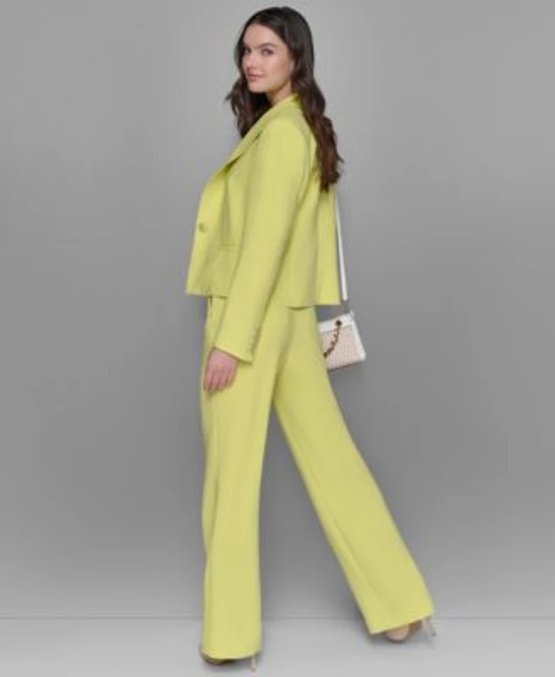 Karl Lagerfeld Paris Womens Sleeveless Top One Button Blazer Straight Leg Pants