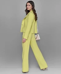 Karl Lagerfeld Paris Womens Sleeveless Top One Button Blazer Straight Leg Pants