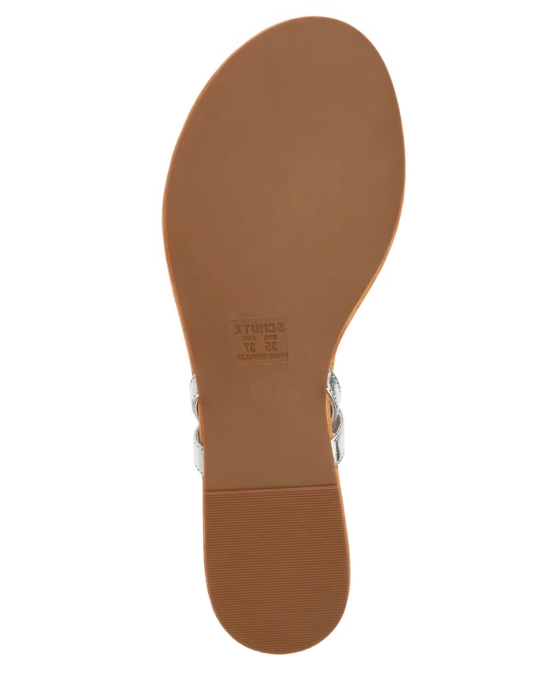 Schutz Women's Acacia T Round Toe Flat Sandals