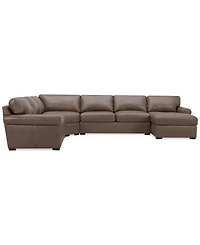 Radley Roll Arm 152" -Pc. Leather Wedge Corner Chaise Sectional
