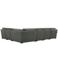 Radley Roll Arm 145" 6-Pc. Leather Wedge Corner Chaise Sectional, Exclusively at Macy's