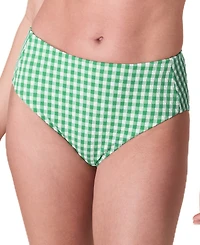Andie Women's High Rise Gingham Bikini Bottoms