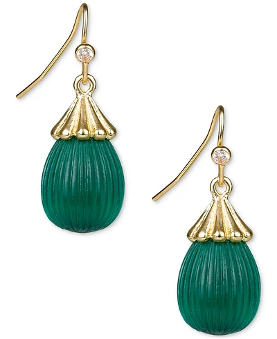 Patricia Nash Gold-Tone Pave & Color Bead Drop Earrings