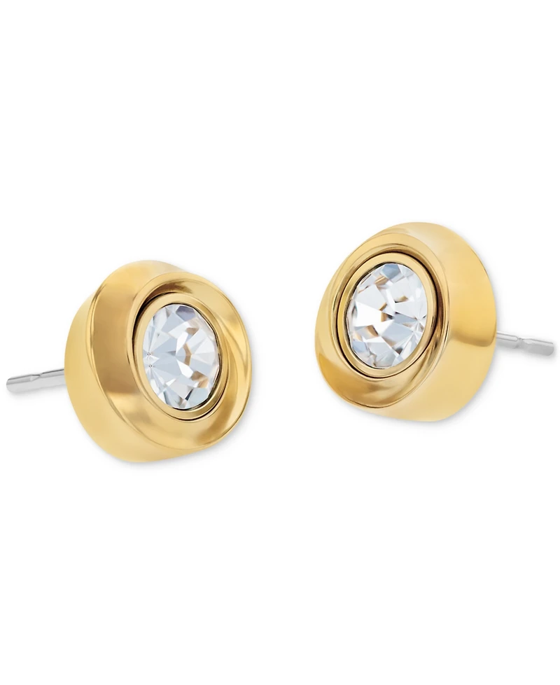 Calvin Klein Stainless Steel Cubic Zirconia Twisted Bezel Stud Earrings