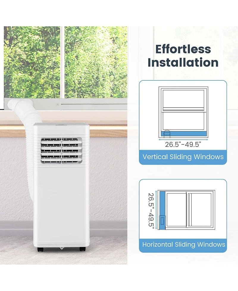Gymax 8000 Btu Portable Air Conditioner 3-in-1 Ac Unit w/ Dehumidifier & Fan Sleep Mode & 24H Timer