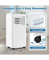 Gymax 8000 Btu Portable Air Conditioner 3 in 1 Ac Unit Fan & Dehumidifier for Rooms up to 250 Sq Ft