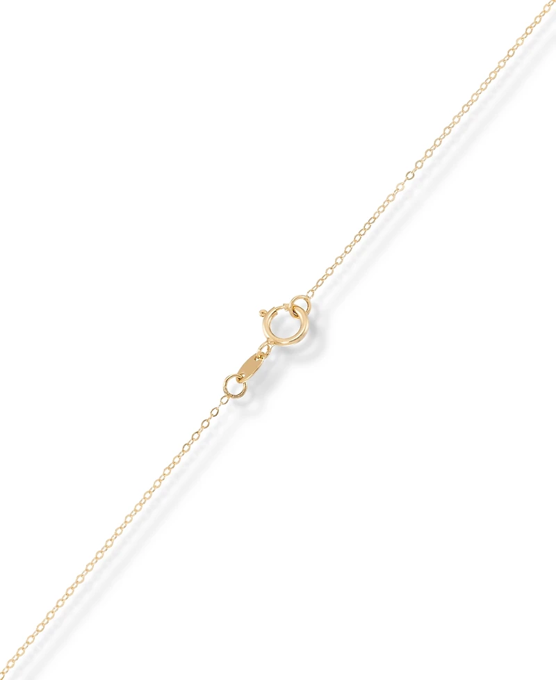 Sunbeam & Polished Reversible Bead Frame Clover 18" Pendant Necklace in 10k Gold