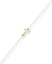 Sunbeam & Polished Reversible Bead Frame Clover 18" Pendant Necklace in 10k Gold