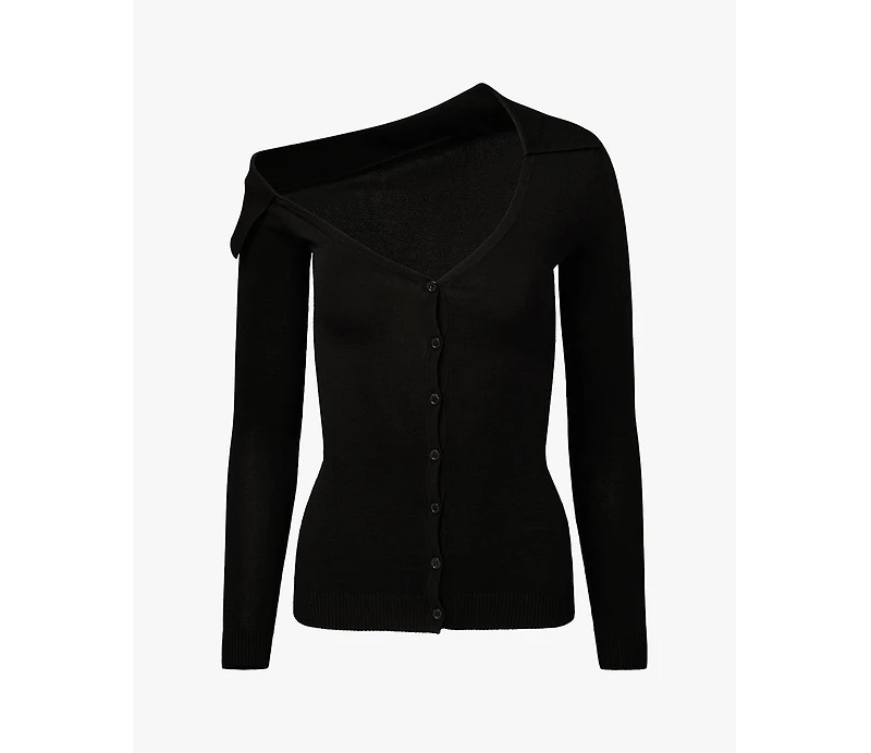 WeWoreWhat Women's Off The Shoulder Collared Shirt