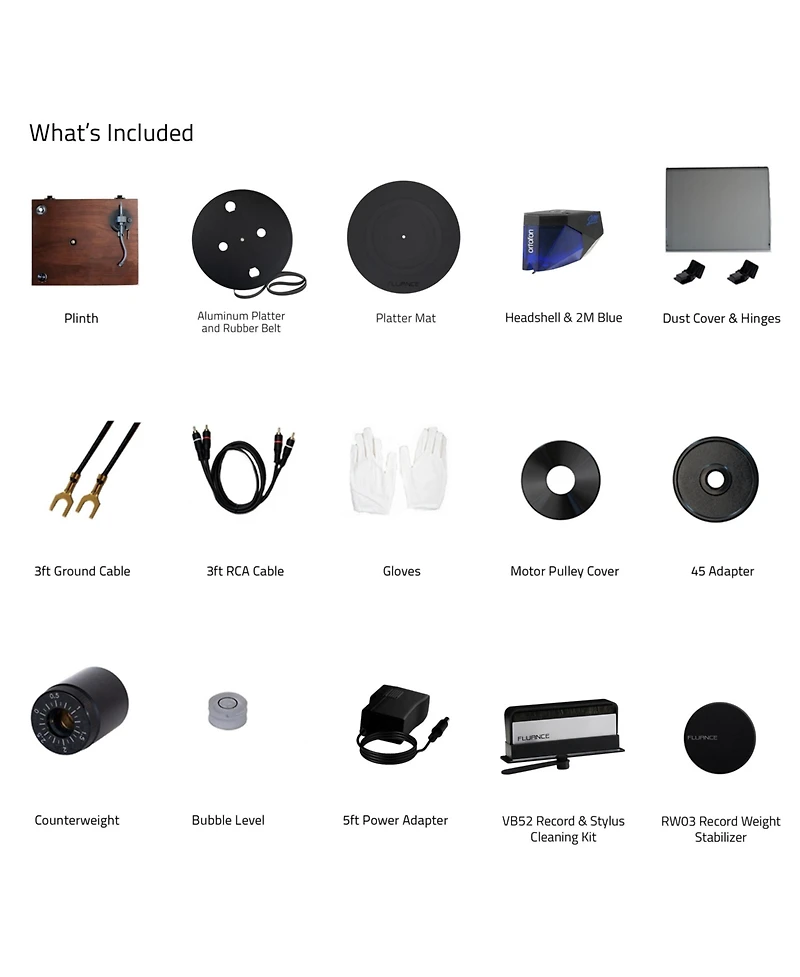 Fluance RT84 Reference High Fidelity Vinyl Turntable Record Player with Ortofon 2M Blue Cartridge, Speed Control Motor, Record Weight