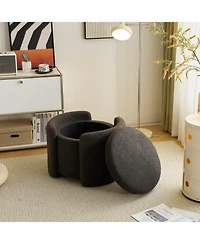 Streamdale Cozy Boucle Storage Ottoman Stylish Comfort with Hidden Storage