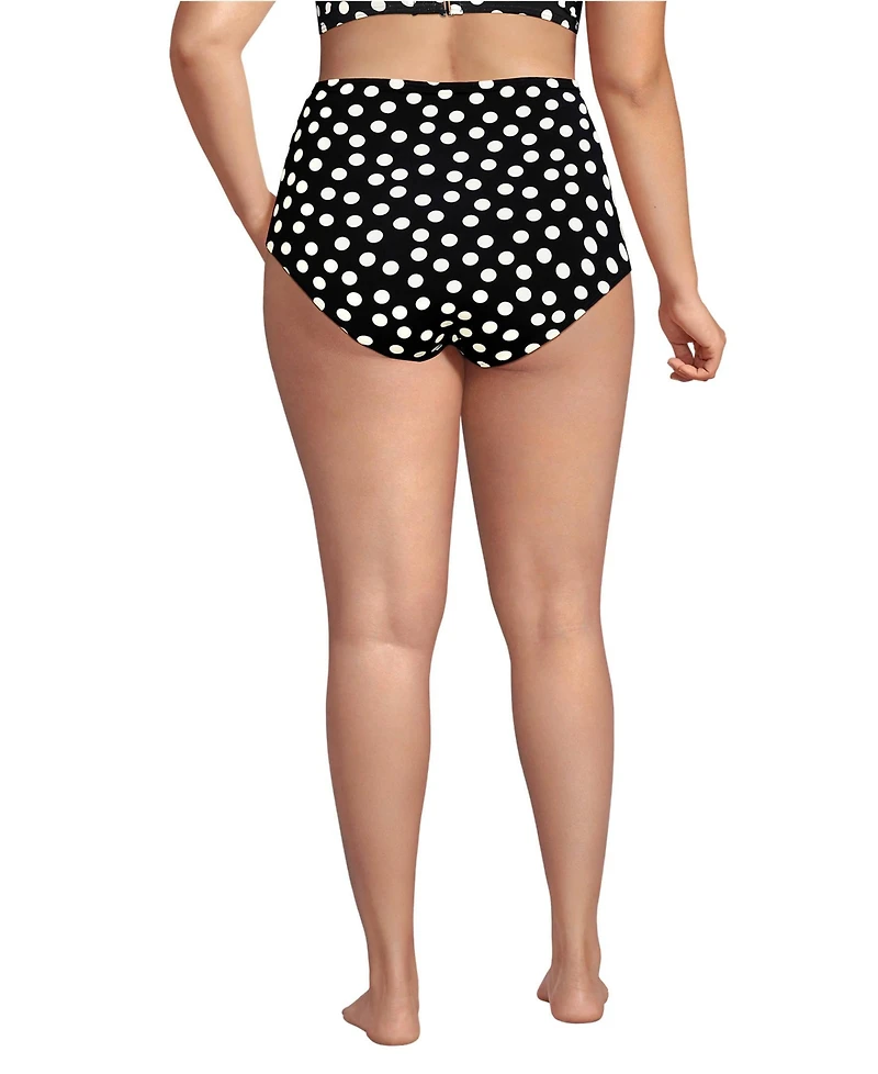 Lands' End Plus Sculpting Suit High Waisted Bikini Bottoms