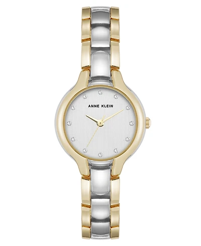 Anne Klein Women's Quartz Two-Tone Metal Alloy and Crystal Accented Dial Watch, 28mm