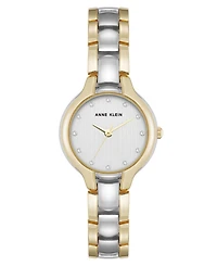 Anne Klein Women's Quartz Two-Tone Metal Alloy and Crystal Accented Dial Watch, 28mm